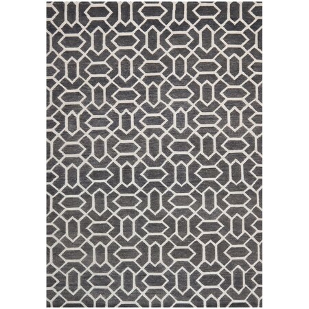 Safavieh 2 x 3 ft. Hand-knotted Santa Fe Nikoleta Modern Wool Rectangle Rug Charcoal & Silver STF531B-2